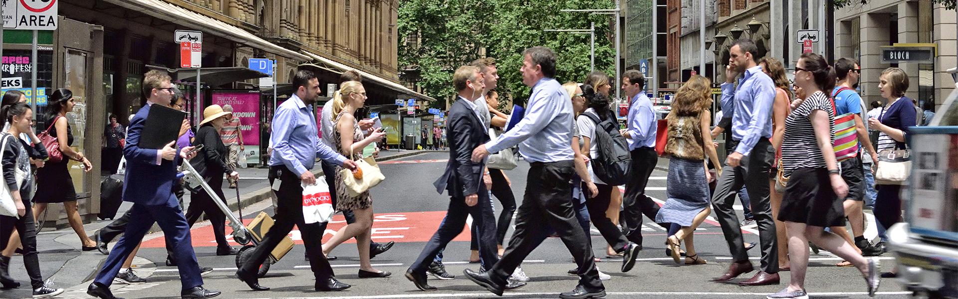 Busy Sydney city street Busy Sydney city street