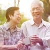 Content elderly couple enjoying life Content elderly couple enjoying life
