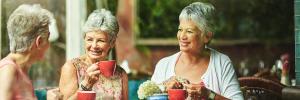 Pensioners enjoying a cup of tea