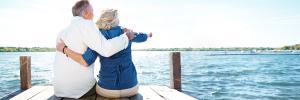 Elderly couple on a pier