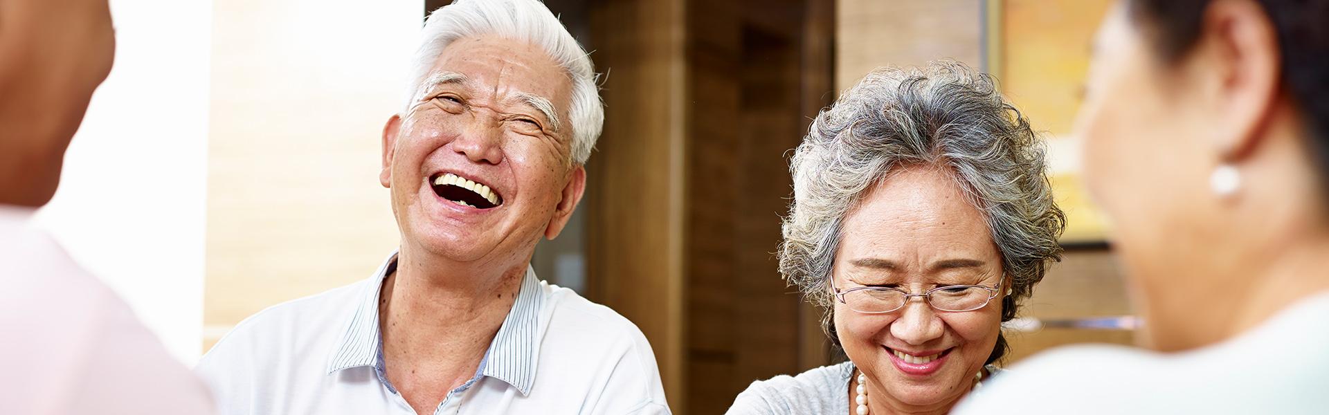 Elderly couple enjoying life