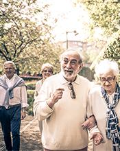 Elderly friends enjoying life