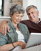 Couple researching online